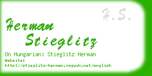 herman stieglitz business card